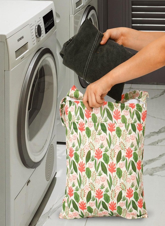 SANFERGE 2pcs Travel Waterproof Laundry Bag, Cloth Diaper Wet Dry Bags with Handle & 2 Zipper Pockets, Reusable Washable Dirty Clothes Bag for Baby Adult Travelling Hanging, Bathing Beach Pool Daycare - Image 5